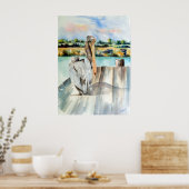 Pelican met een houding poster (Keuken)