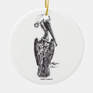 Pelican met Pet Keramisch Ornament