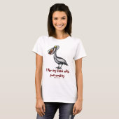 Pélican mignon drôle avec la conception de T-shirt (Devant entier)