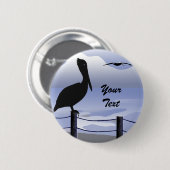 Pelican Oceaan Kustlijn Knop Ronde Button 5,7 Cm (Voorkant /achterkant)