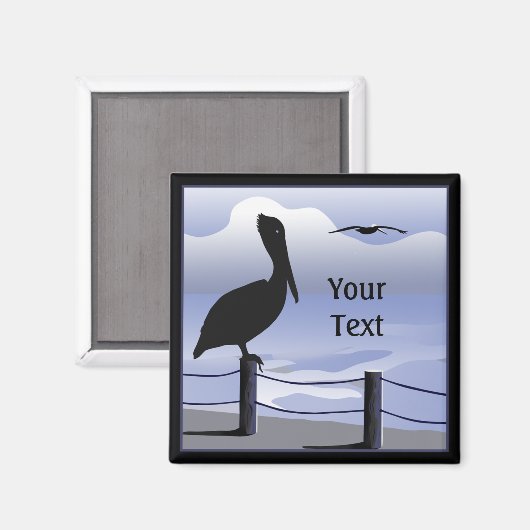 Pelican Ocean Shoreline Custom Magnet Magneet (Voorkant / Achterkant)