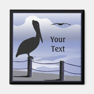 Pelican Ocean Shoreline Custom Magnet Magneet