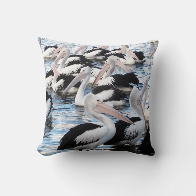 pélican oiseau volée cadeau coussin jeter oreiller (Recto)