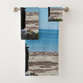 Pelican on Beach Rock, Bath Towel Set Bad Handdoek (Insitu)