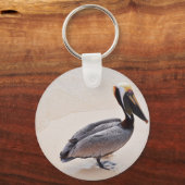 Pelican op het strand sleutelhanger (Voorkant)