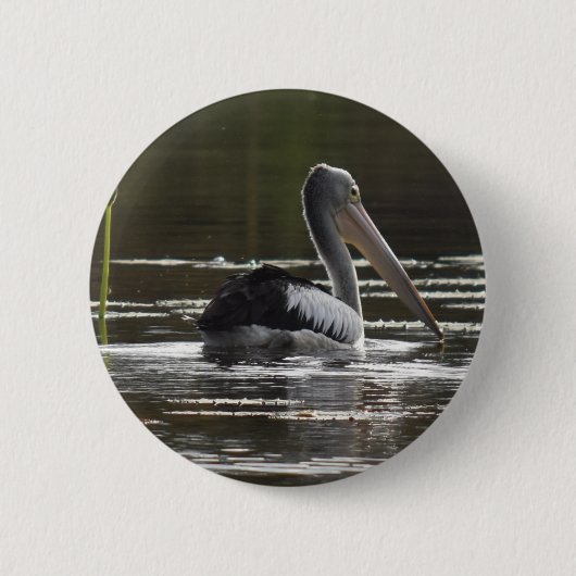 PELICAN RURAL QUEENSLAND AUSTRALIË RONDE BUTTON 5,7 CM (Voorkant)