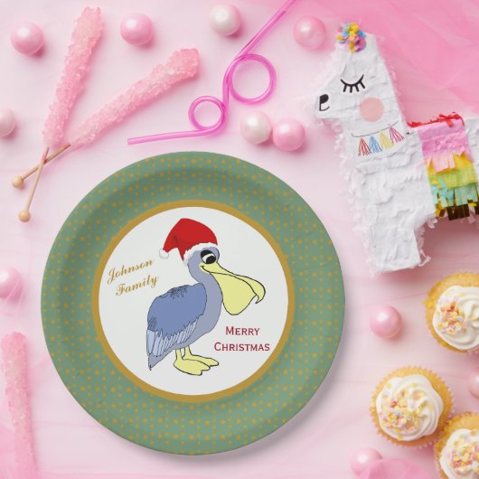 Pelican Santa Kerstmis Papieren Bordje (Feest)