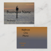 Pélican sur le carte de visite d'océan (Devant / Derrière)