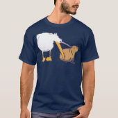 Pelican Tries to Eat Capybara Funny Cute Kawaii T-shirt (Voorkant)