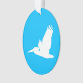 Pélican volant bleu ciel et blanc (devant)