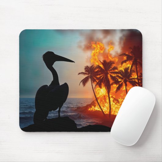 Pelican Watching Coastal Wildfire Muismat (Met muis)