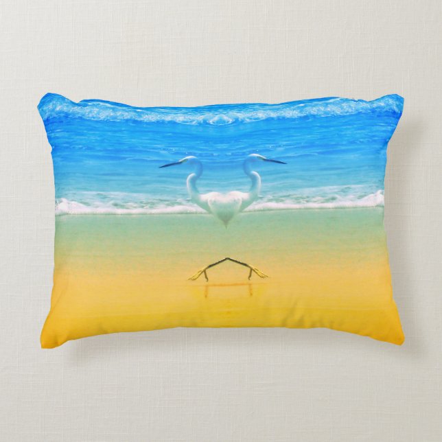 Pelicans Love On The Beach  Accent Kussen (Voorkant)