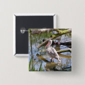 PELICANS VIERKANTE BUTTON 5,1 CM (Voorkant /achterkant)