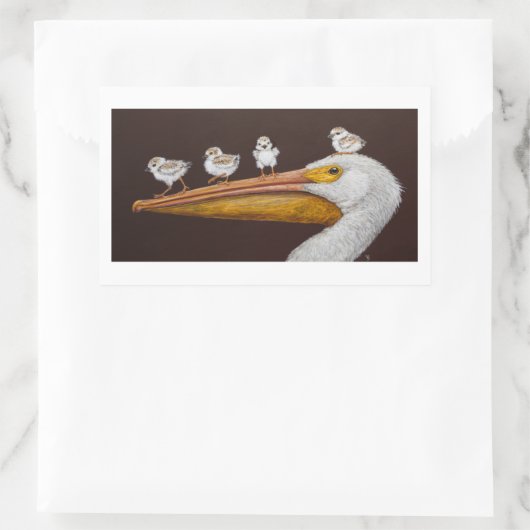 Pelikaan en plovers stickers (Tas)