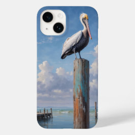 Pelikaan op een verweerde dockpaal Case-Mate iPhone 14 hoesje