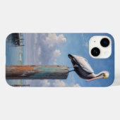 Pelikaan op een verweerde dockpaal Case-Mate iPhone case (Achterkant (horizontaal))