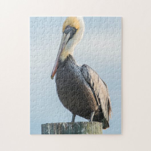 Pelikaan op pyloon legpuzzel (Verticaal)
