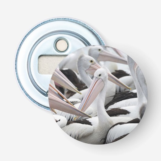 Pelikaan Pod Button Flesopener (Voorkant)