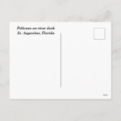 Pelikaan rust op een dok feestdagenkaart (Achterkant)