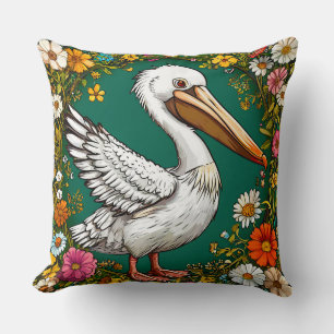 Pelikaan Vogel Bloemrijke Kust Bloeiende Natuur De Kussen