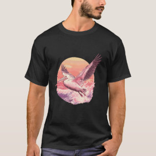 Pelikaan Vogel Dier Grafisch Zeevogel Tropische Pe T-shirt
