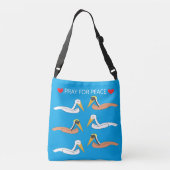 Pelikanen bidden voor vrede crossbody tas (Achterkant)