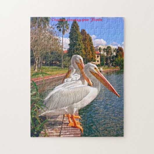 Pelikanen van Florida. kerstcadeautjes Legpuzzel (Verticaal)