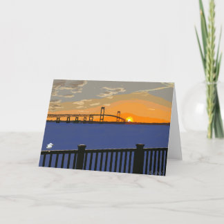 Pell-brug bij zonsondergang kaart