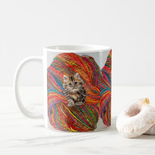 Pelote de laine Chatons Tasse (Avec donut)