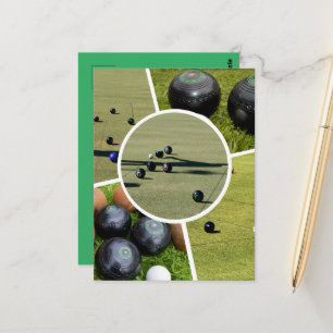 Pelouse Bowls Five Photo Collage, Carte Postale