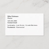 Pelouse Et Paysage Carte de visite Moderne (Dos)