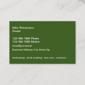 Pelouse Et Paysage Cartes de visite Uniques (Dos)