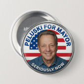 Peluski voor Burgemeester Officiële Knop Ronde Button 7,6 Cm (Voorkant /achterkant)