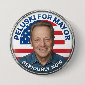 Peluski voor Burgemeester Officiële Knop Ronde Button 7,6 Cm (Voorkant)