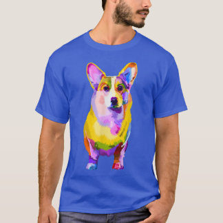 Pem Welsh Corgi Colorful Pop Art Portrait for Dog T-shirt