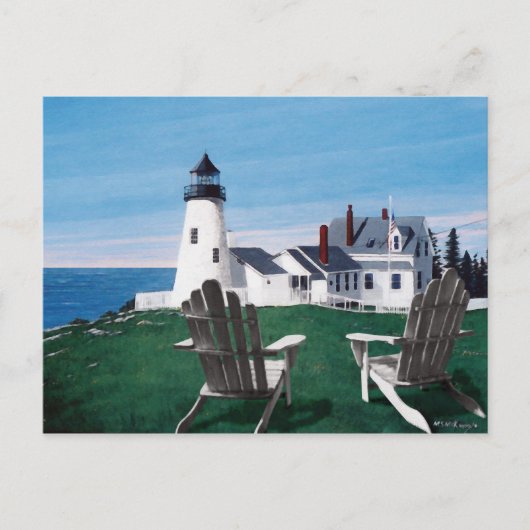 Pemaquid Lighthouse en Two Chairs Briefkaart (Voorkant)