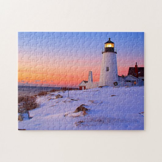 Pemaquid Point Lighthouse, Bristol Maine Legpuzzel (Horizontaal)