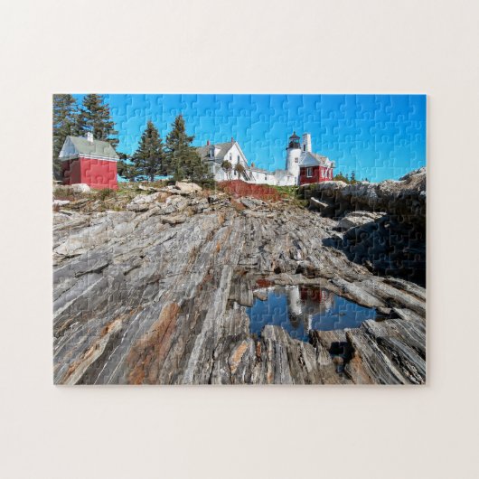 Pemaquid Point Lighthouse, Bristol Maine Legpuzzel (Horizontaal)