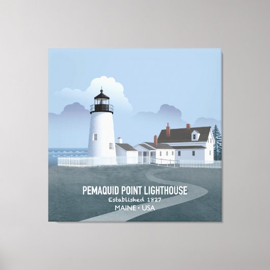 Pemaquid Point Lighthouse Canvas Afdruk (Voorkant)