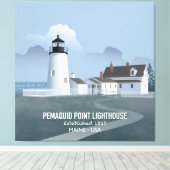 Pemaquid Point Lighthouse Canvas Afdruk (Insitu (Houten vloer))