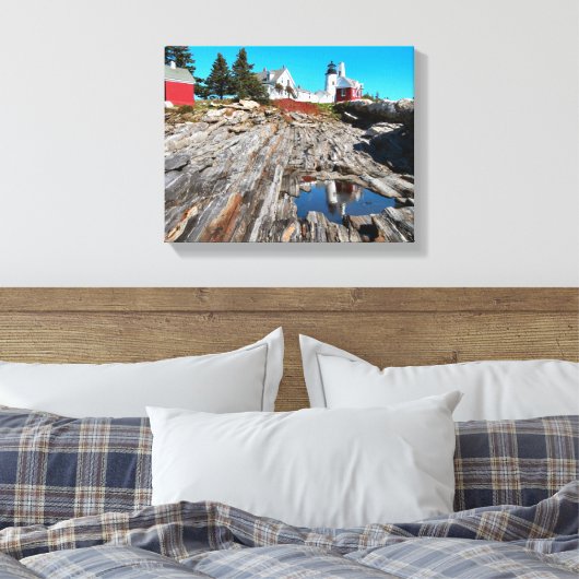 Pemaquid Point Lighthouse, Maine Canvas Afdruk (Insitu (Slaapkamer))