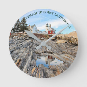 Pemaquid Point Lighthouse Maine Wall Clock Ronde Klok