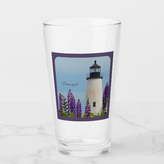 Pemaquid Point Plum Coastal Maine Lighthouse Glas (Voorkant)