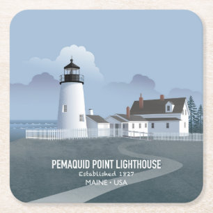 Pemaquid Point-vuurtoren Vierkante Kartonnen Onderzetter