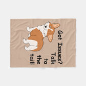 Pembroke Corgi heeft problemen? Fleece Deken (Voorkant (Horizontaal))