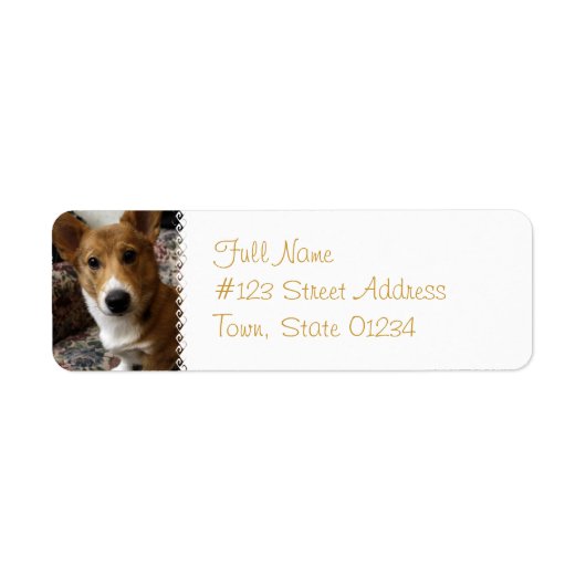 Pembroke Corgi Hond Retouradres Label (Voorkant)