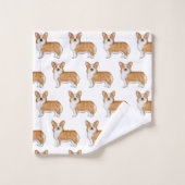 Pembroke Rouge Et Blanc Gallois Corgi Motif D'Art (Gant de toilette)