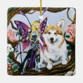 Pembroke Welch Corgi Fairy Fantasy Keramisch Ornament (Achterkant)