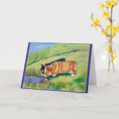 Pembroke Welse Corgi Kaart (Gele Bloem)