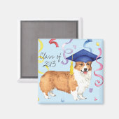 Pembroke Welsh Corgi Afstuderen Magneet (Voorkant / Achterkant)